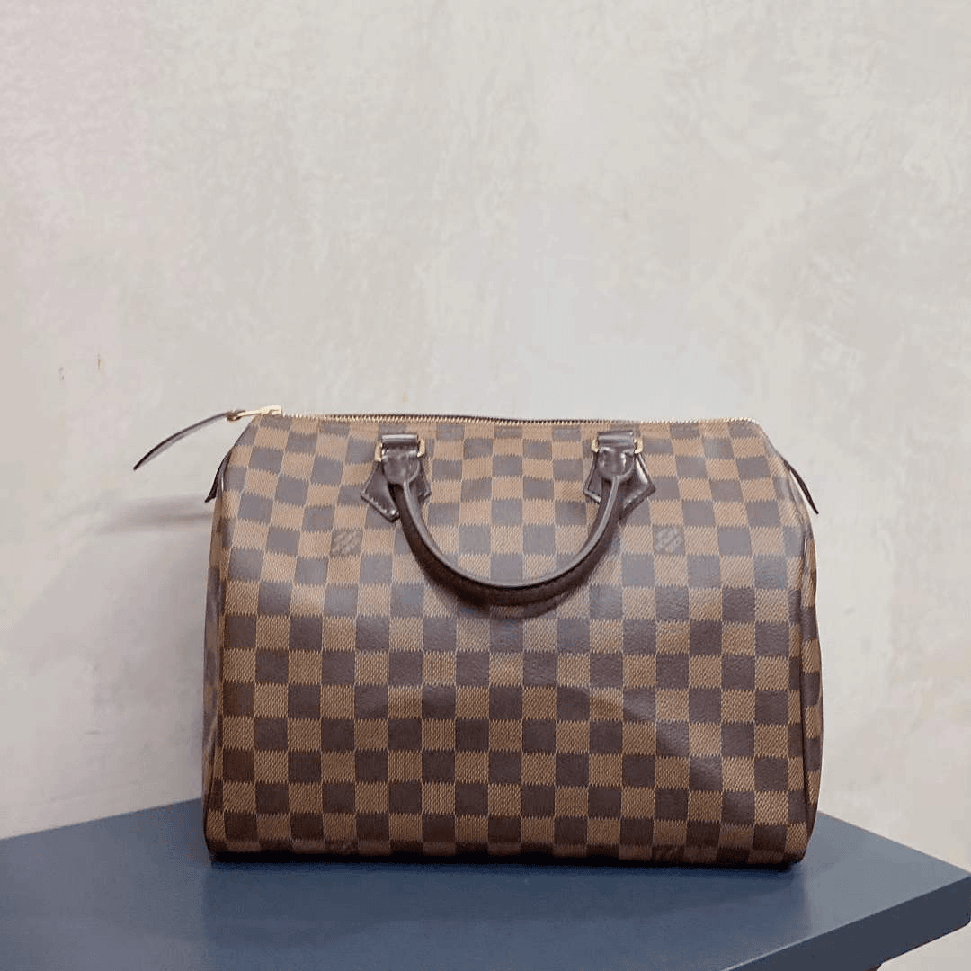 95新 LouisVuitton/路易威登 蔚蓝/棋盘格 speedy 30 肩带款