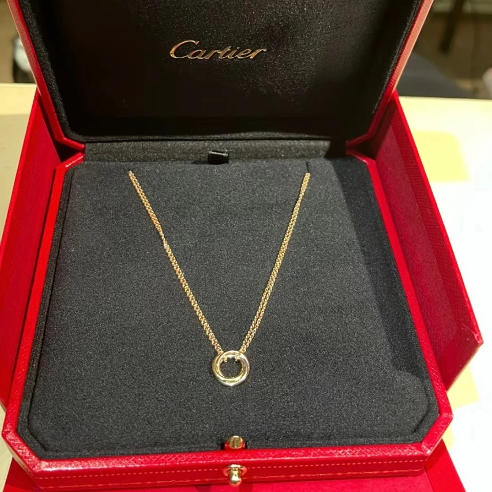 99新 Cartier/卡地亚 7姐专场/trinity 18K 圆环 项链