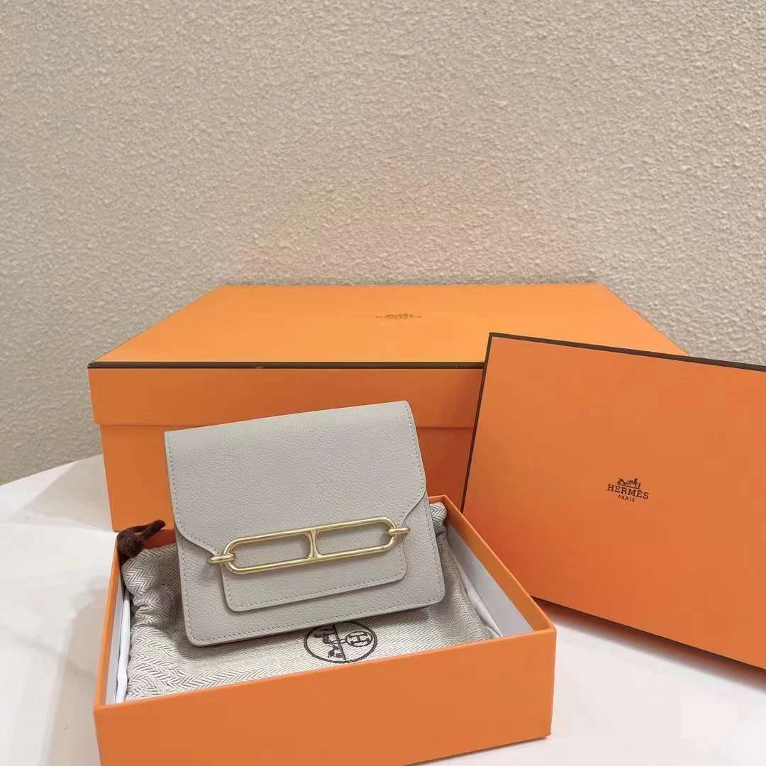 99新 Hermes/爱马仕 双11福利/roulis猪鼻子 slim  珍珠灰