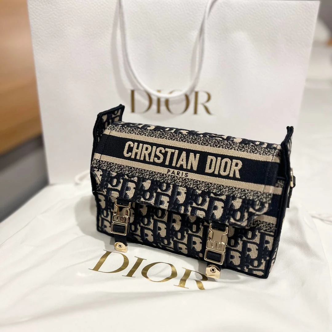 99新 DIOR/迪奥 蔚蓝 /oblique印花 小号邮差包