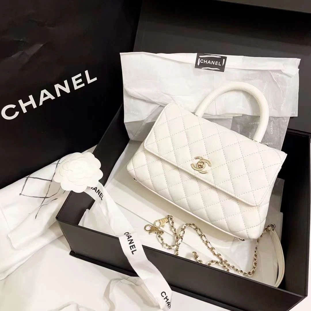 99新 Chanel/香奈儿 蔚蓝/白雪公主小号 coco handle