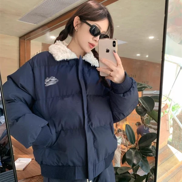 棉服小个子短款棉袄情侣款宽松外套加厚保暖学生棉衣设计感面包服