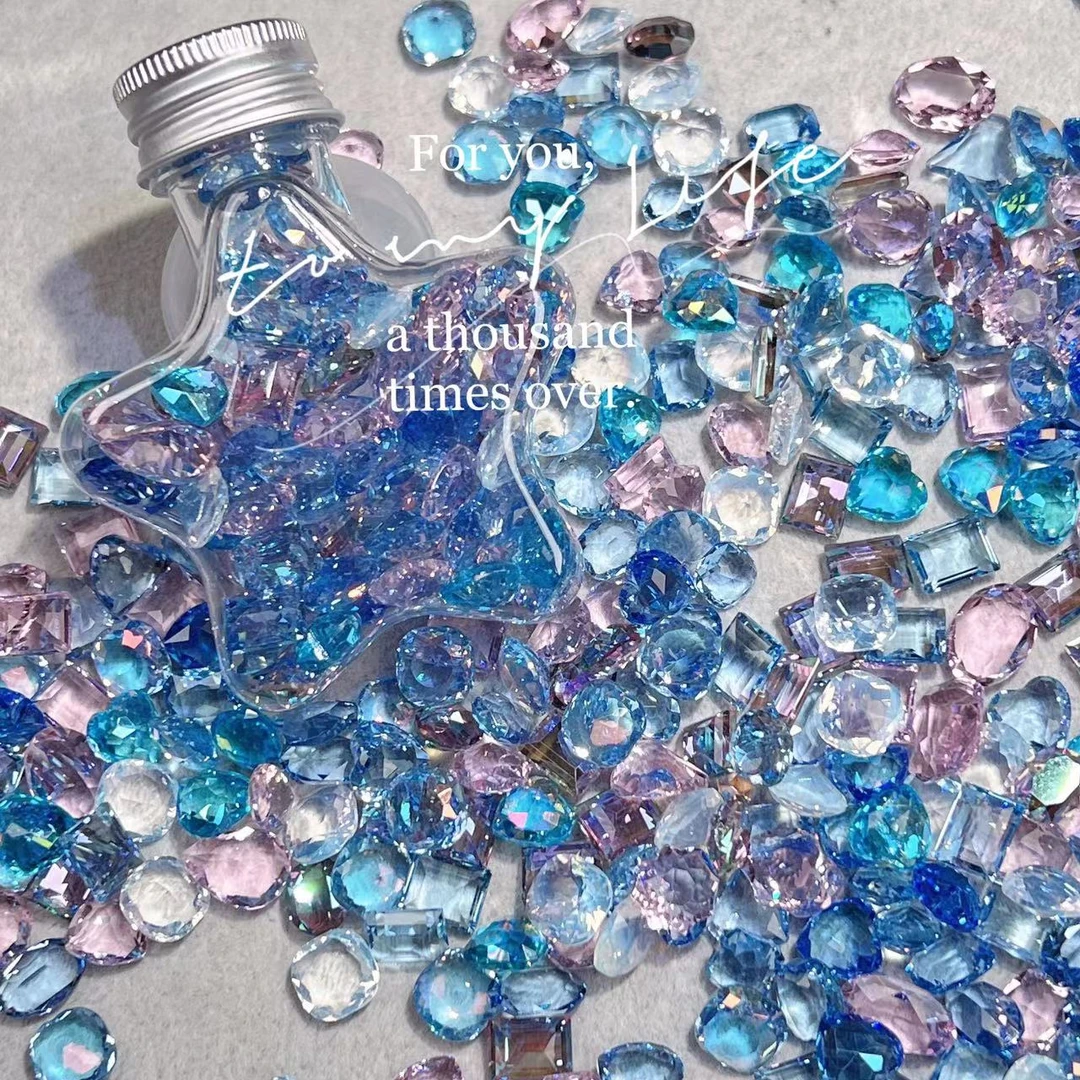 蓝莓啵啵 混装 高品质 水晶系列 DIY 美甲钻混
