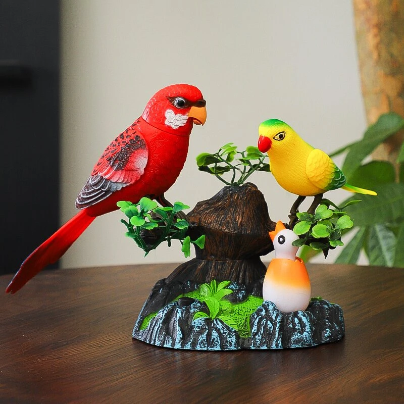 小明新款声控小鸟厂家趣味小鸟会叫会动电动感应