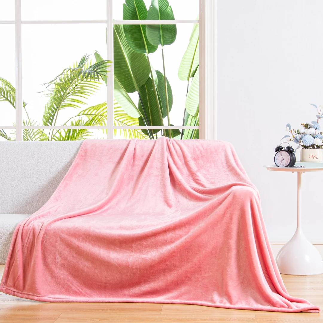 福利纯色款）150*200超柔超密四季铺盖两用毯盖床单盖毯多功能用毯