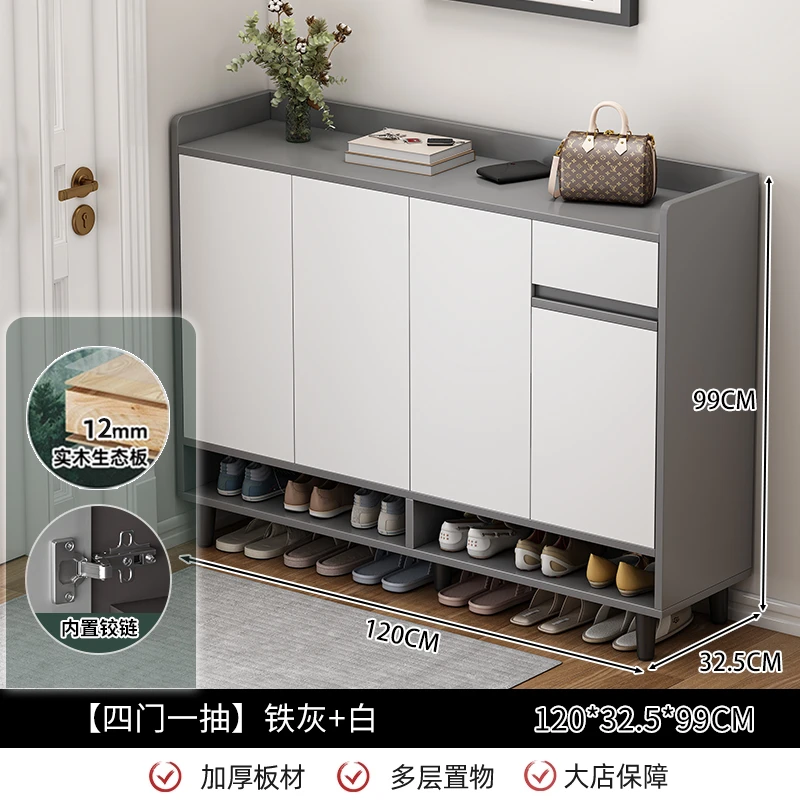 实木玄关楼道鞋柜家用门口走廊室内入户门外玄关柜实木鞋架子新款