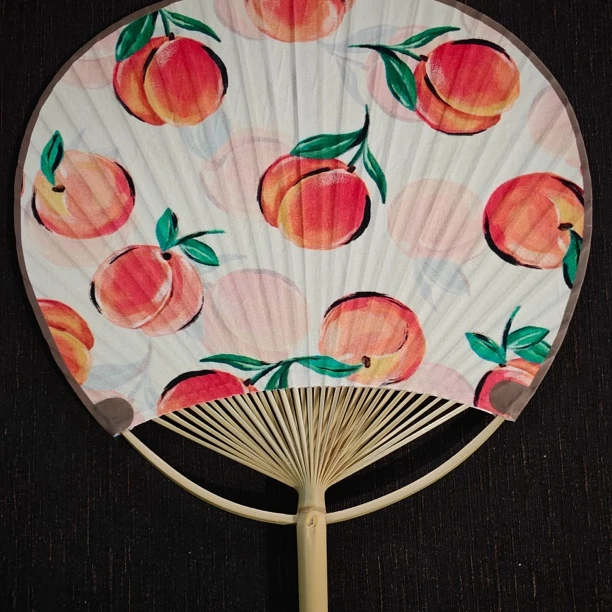 【慢蓝】白底水蜜桃扇子MLS234