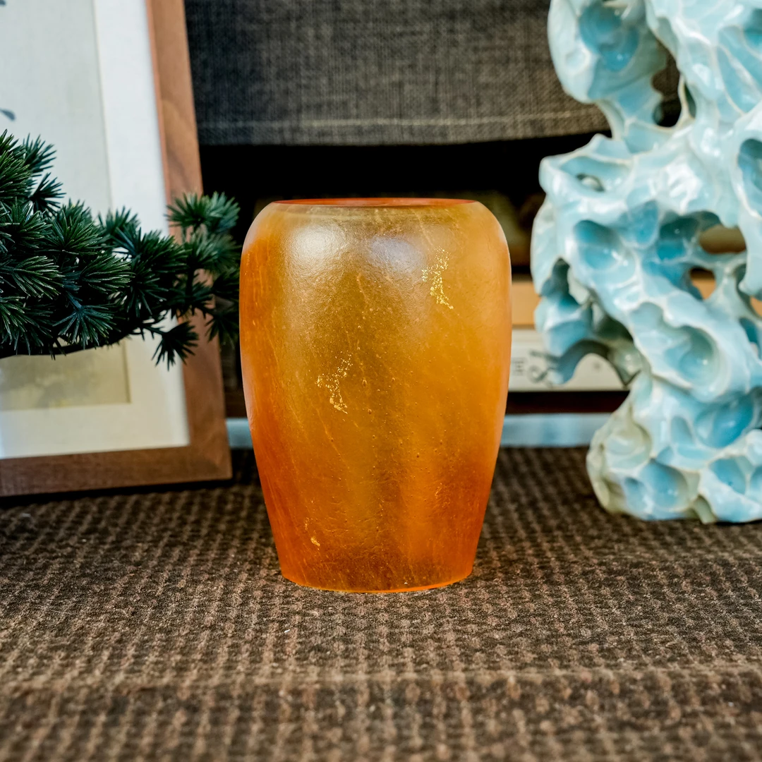 【心缘堂】预售镂空雕饰琥珀色琉璃灯罩