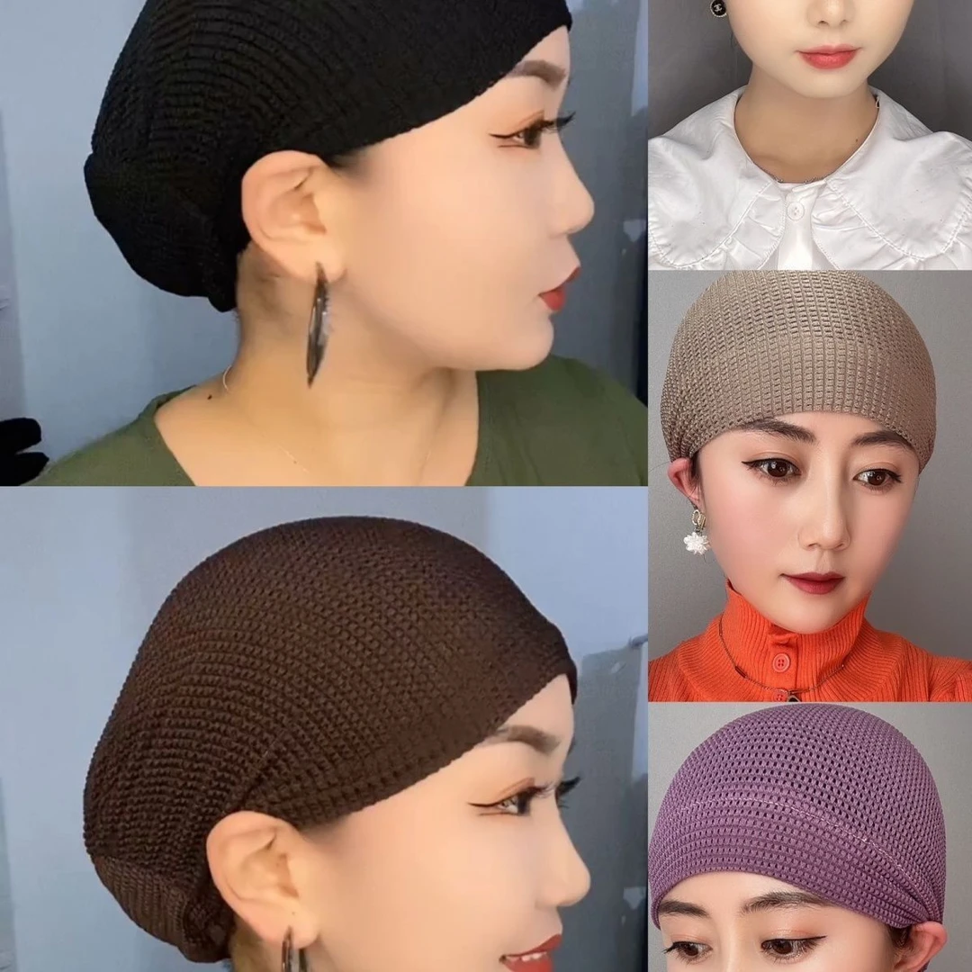 夏季爆款弹力网收头发遮白发打底帽包头帽家居帽透气舒适化疗帽