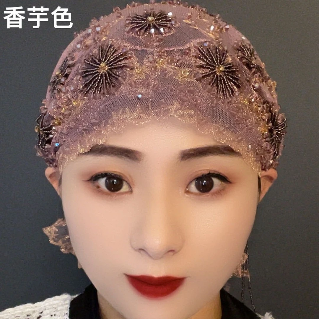 2024新款太阳花鱼尾流苏帽包头时尚百搭透气洋气