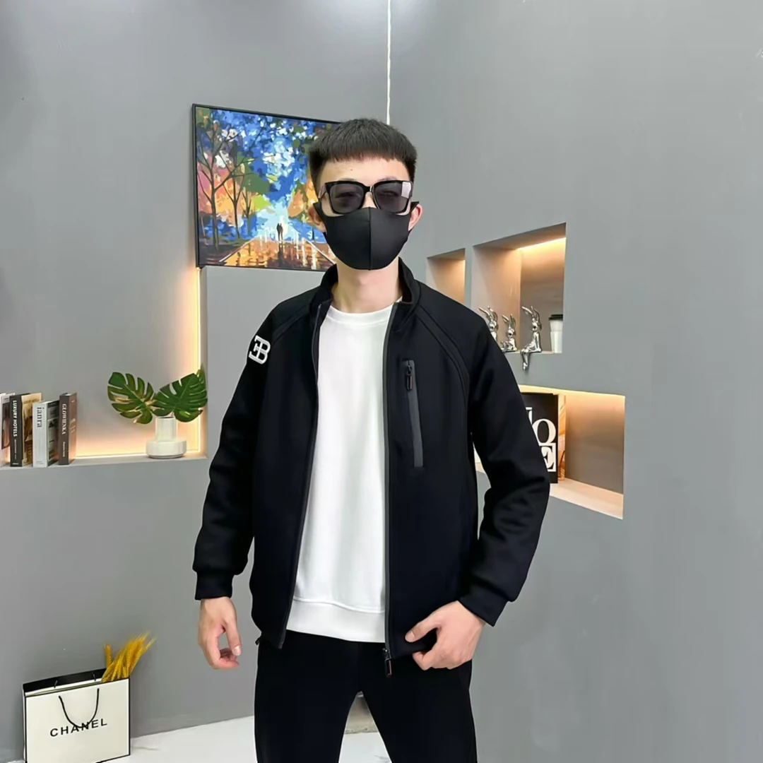 秋季男士新款立领刺绣外套百搭拉链款长袖夹克春秋春运动时尚