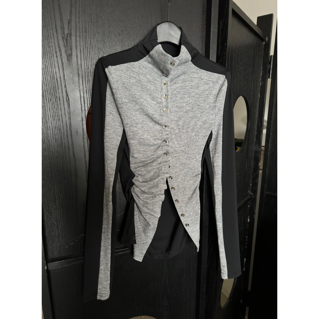 拼接针织打底开衫