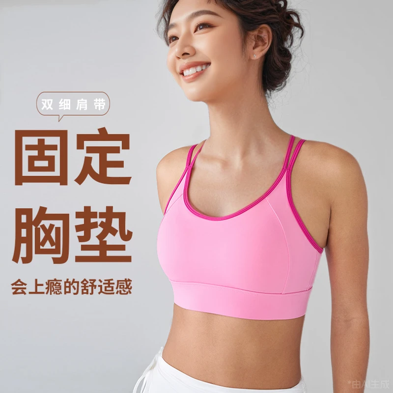 高强度美背运动内衣女防震聚拢瑜伽健身透气裸感文胸吊带背心