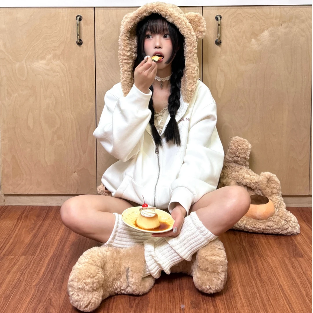 变身小熊羔羔鞋加绒保暖