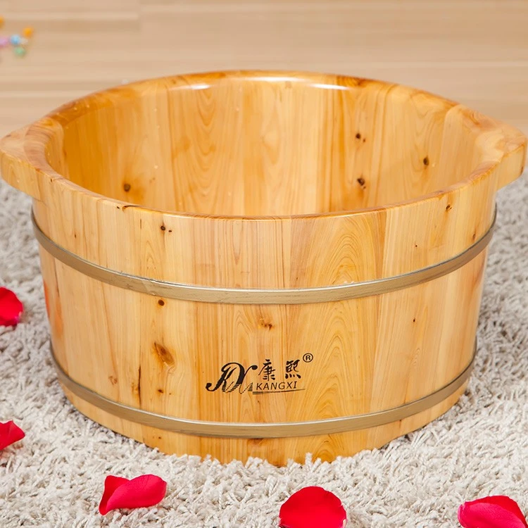 康熙香柏木泡脚木桶木质泡脚桶足浴桶小木盆洗脚盆足浴盆木桶家用