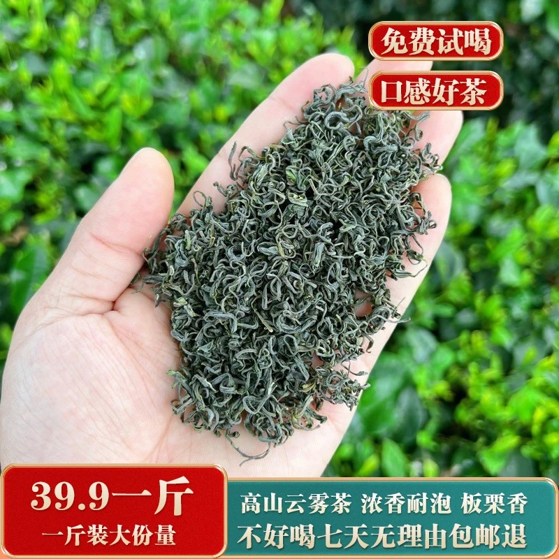 【一斤500克】2024年高山云雾绿茶 恩施炒青绿茶 浓香型板栗香 袋装
