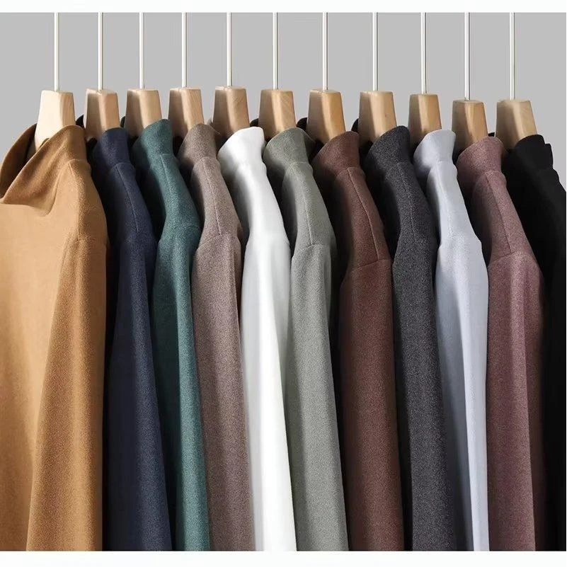 2023年秋冬款自发热保暖高领打底衫男T恤秋冬季纯色修身长袖百搭