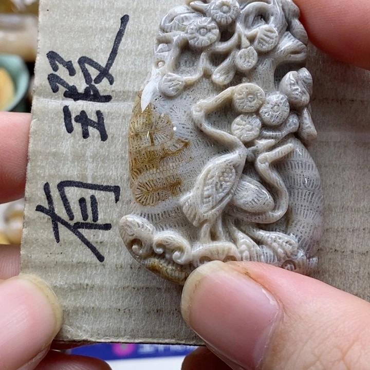 硅化珊瑚（珊瑚玉）颈饰未镶嵌