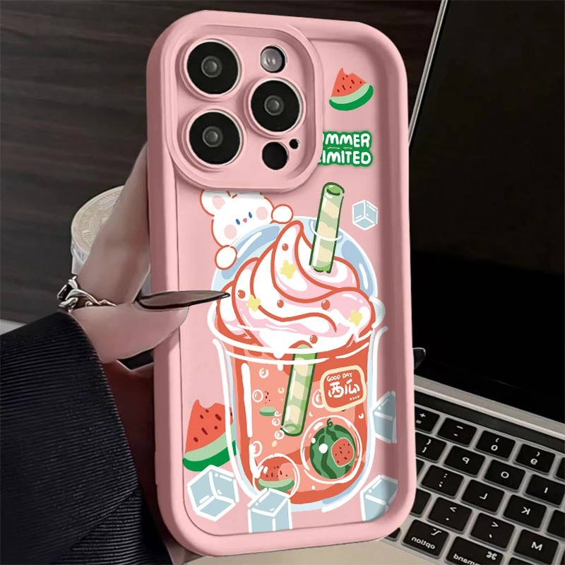 西瓜果茶适用苹果15/14手机壳iPhone14promax软胶13pro12/11/xr/7