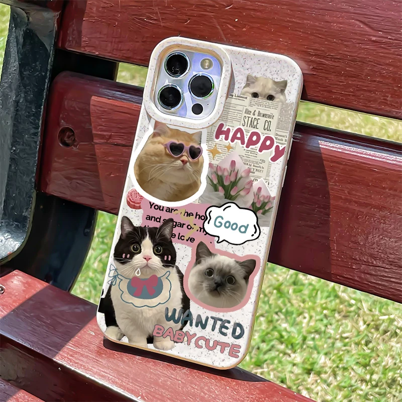 壳玛仕大头猫咪适用于iPhone15/14Promax手机壳苹果11/13小麦12软