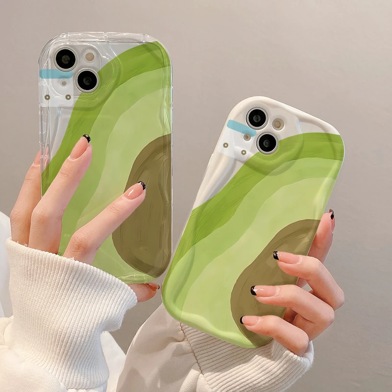 简约牛油果苹果15Plus手机壳13软iPhone14Pro/6/12防摔xs/xr/8p/7