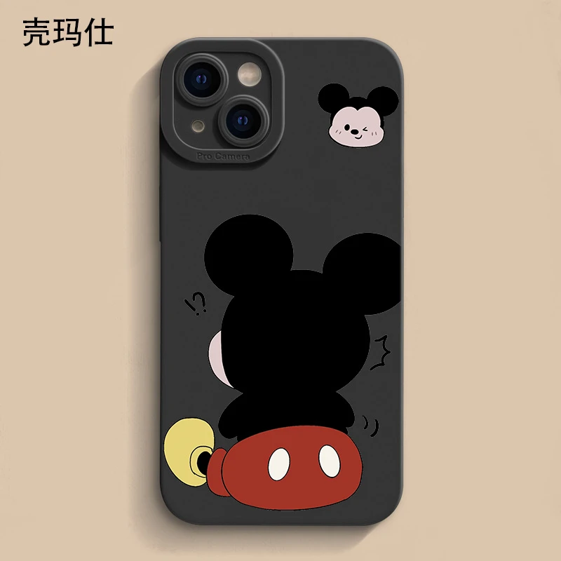壳玛仕生气米奇背影适用iPhone15苹果12/13软壳14promax手机壳11x