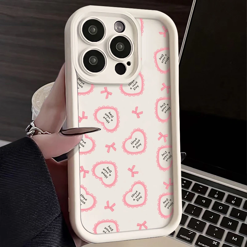 英文爱心适用苹果15/14手机壳iPhone14promax软胶13pro12/11/xr/7