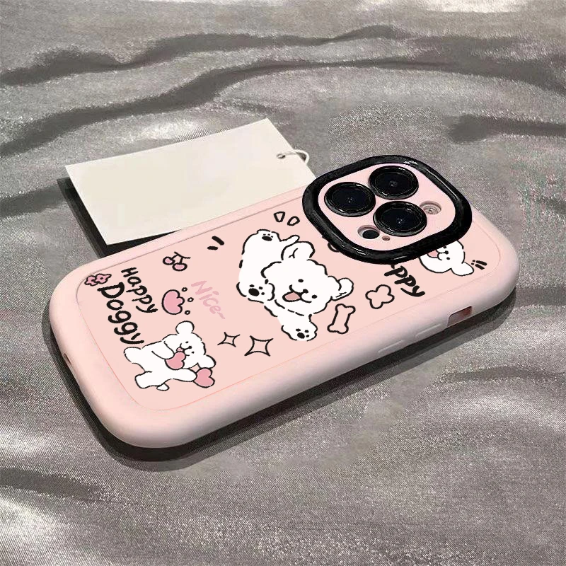 壳玛仕玩耍线条小狗适用苹果15promax手机壳14iphone12/13软11x8p