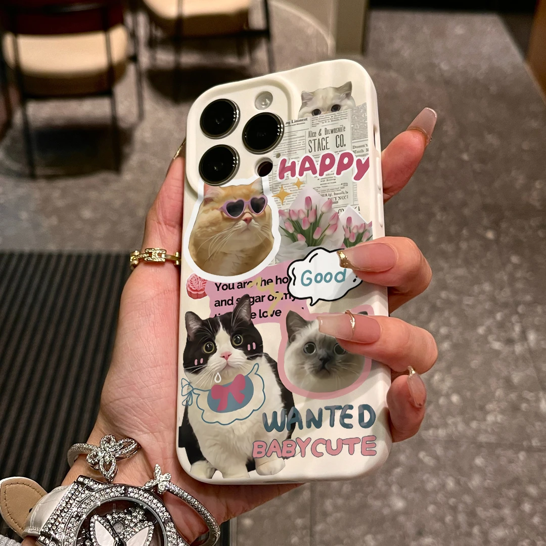 壳玛仕大头猫咪适用苹果15手机壳iPhone14promax软13pro12/11xr/8