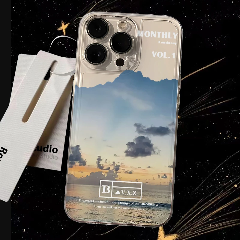 清晨海面iphone15苹果手机壳14promax软胶13pro透明12/创意11防摔