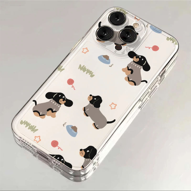 壳玛仕可爱小狗适用iphone15苹果13手机壳14promax透明12xr软壳11