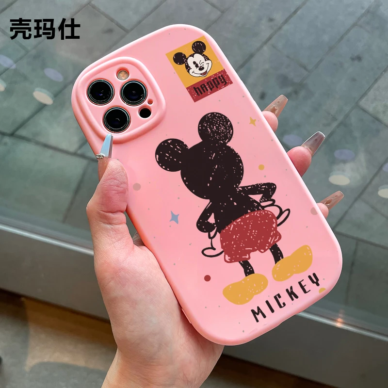 壳玛仕背影米奇适用苹果15promax手机壳iphone12/14/13 软11卡通