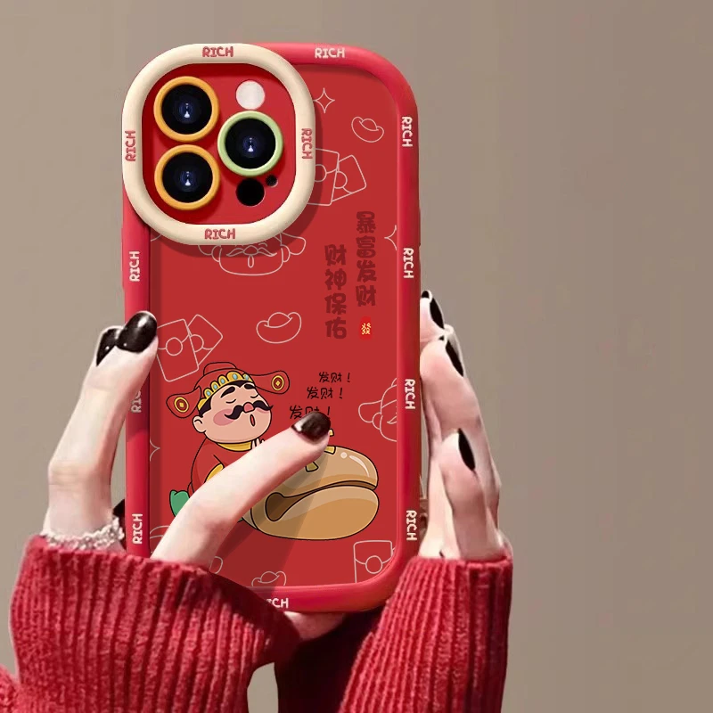 暴富发财龙年苹果iphone15promax/14/13手机壳11全包12泡芙7/8女x