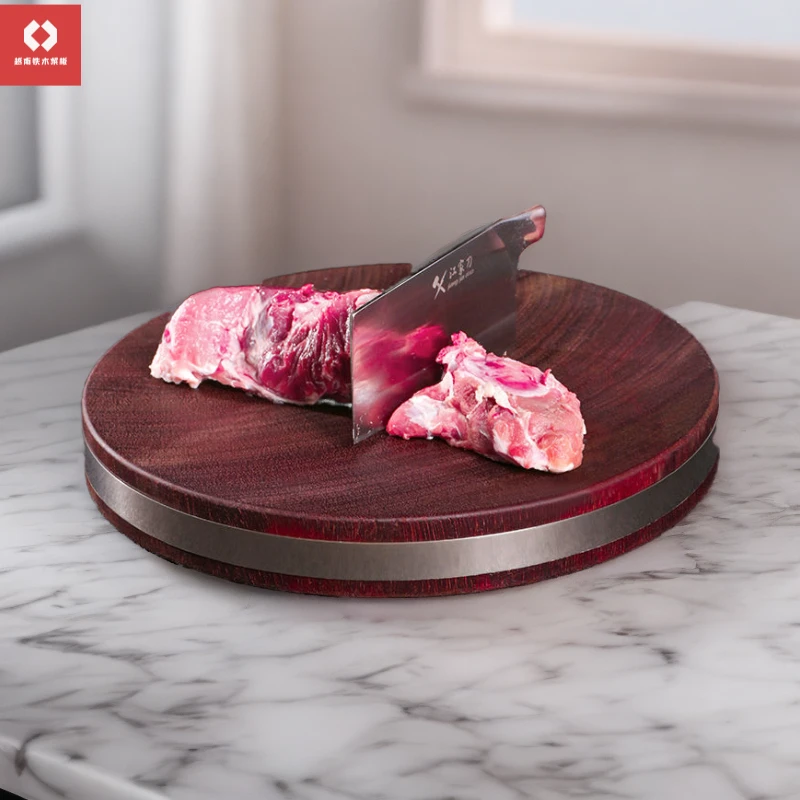 工厂】进口切菜板实木家用整木防霉正宗铁木砧板案板抗菌圆形厨房