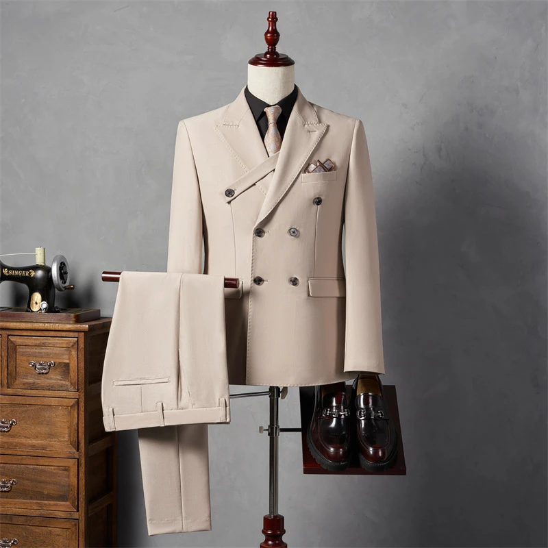 春秋韩版修身西装套装两件套男士休闲轻熟风男装小西服痞帅外套潮