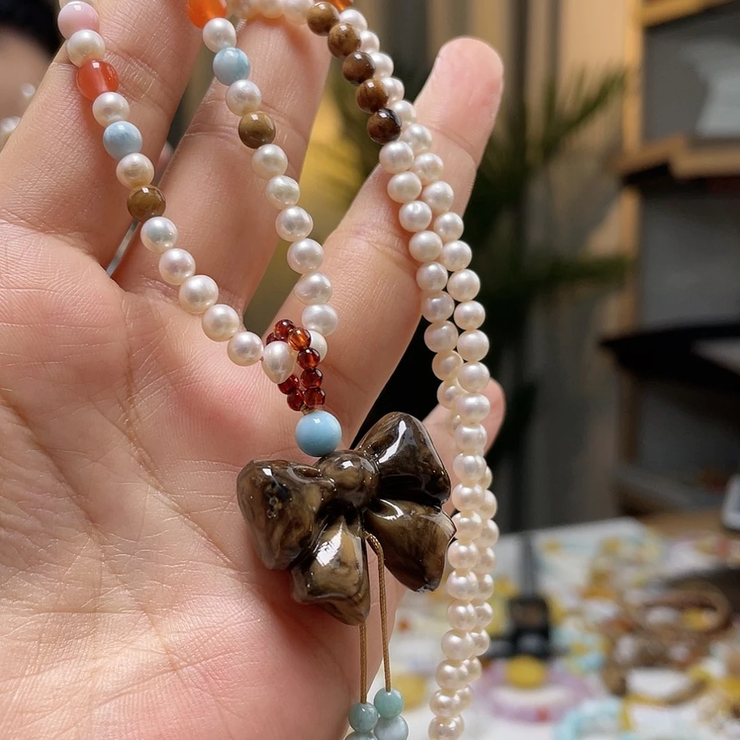 琥珀颈饰未镶嵌蜜蜡项链