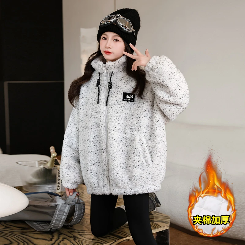 女童毛毛衣2024新款洋气时尚保暖加厚外套中大童6-12岁女孩冬款潮