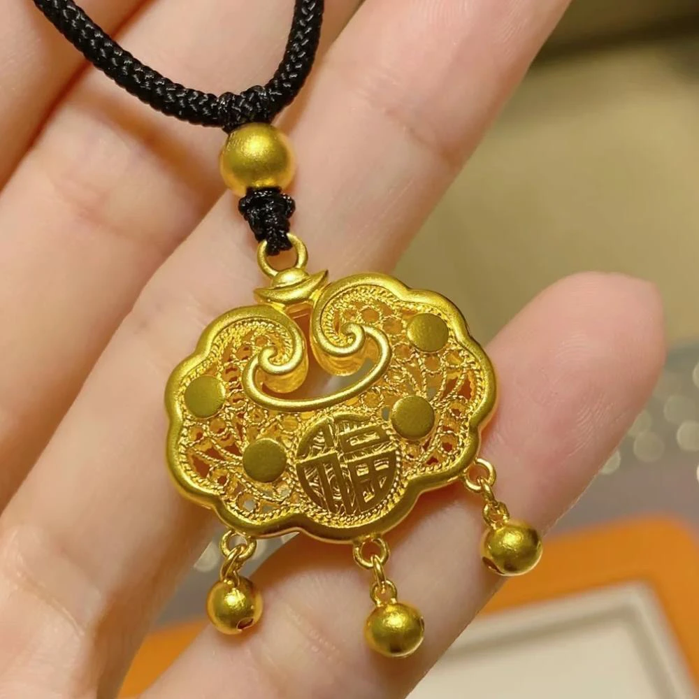 合金吊坠 平安锁(绳子默认黑色）