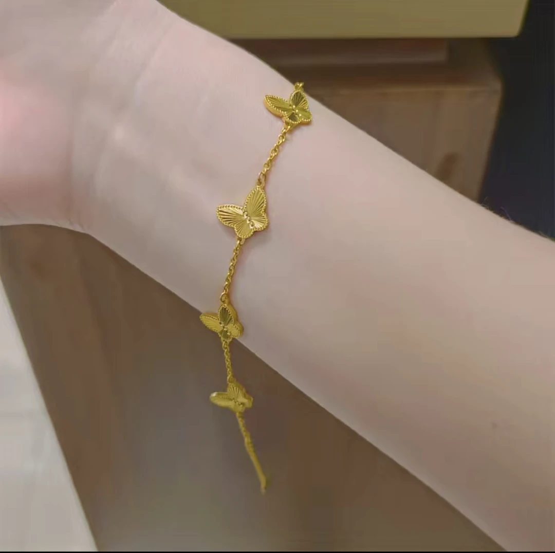 合金手链 合金材质蝴蝶手链镭射款