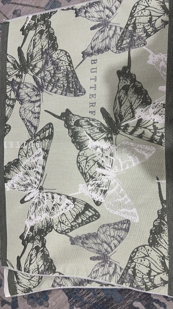 绿色蝴蝶纱布多层加厚枕巾