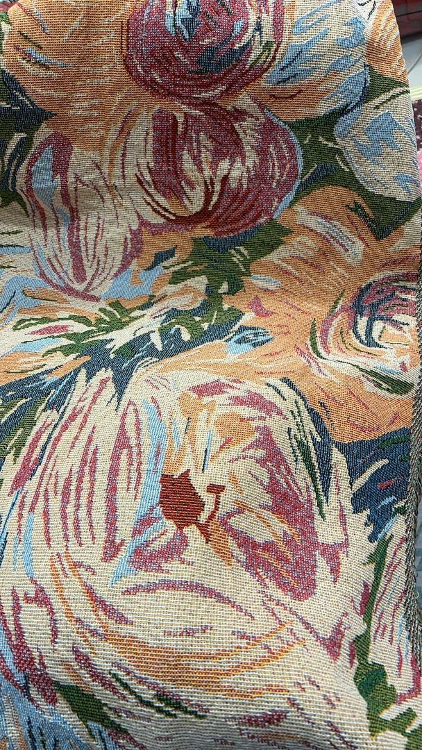 水墨油画90*180编织流苏沙发巾