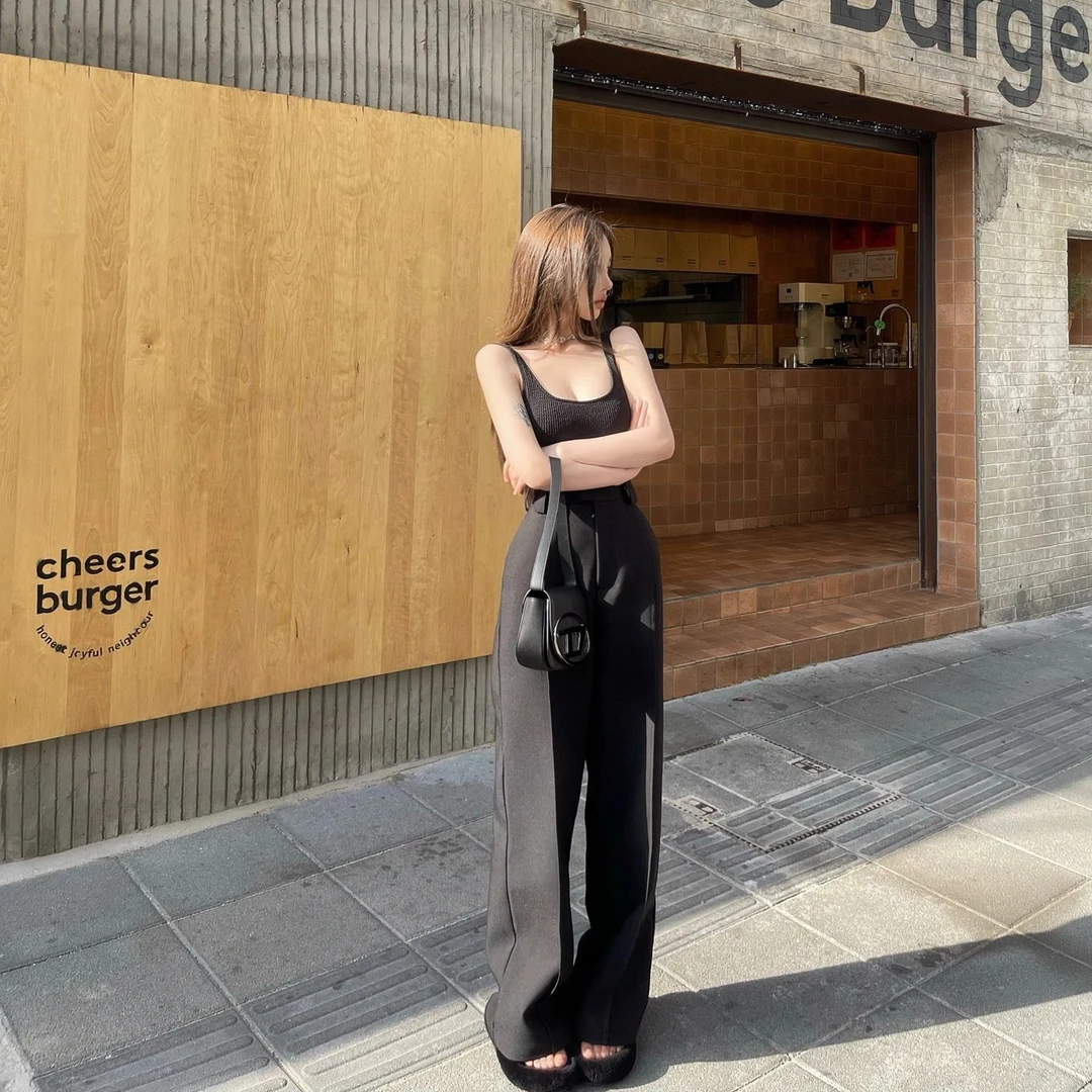 甜辣妹吊带背心女装夏季黑色设计感小众性感美背内搭外穿修身上衣