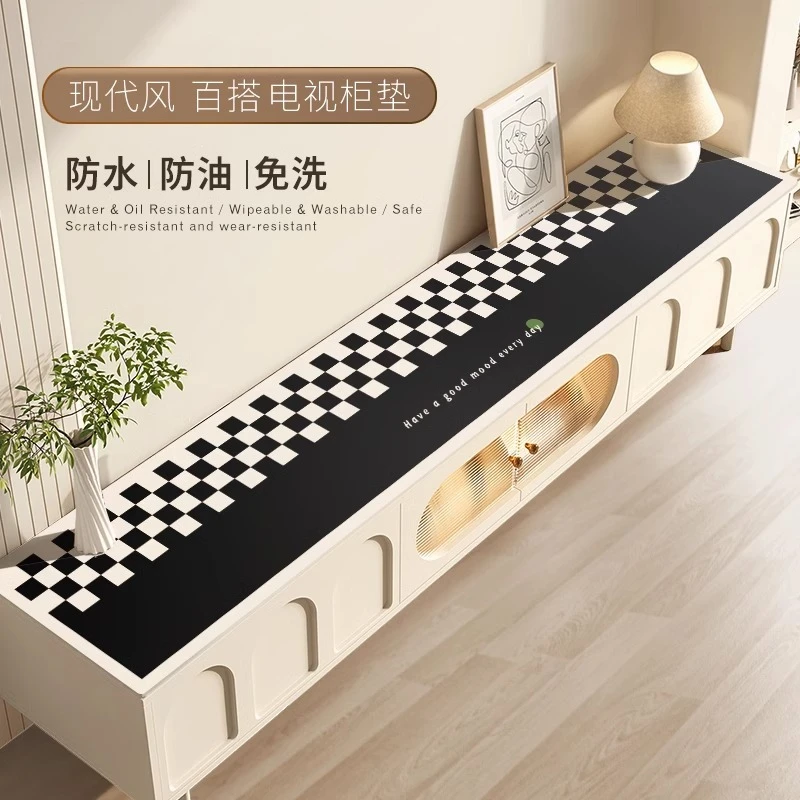 电视柜桌垫餐边柜鞋柜台面保护垫轻奢高级感桌布防水防油茶几盖布