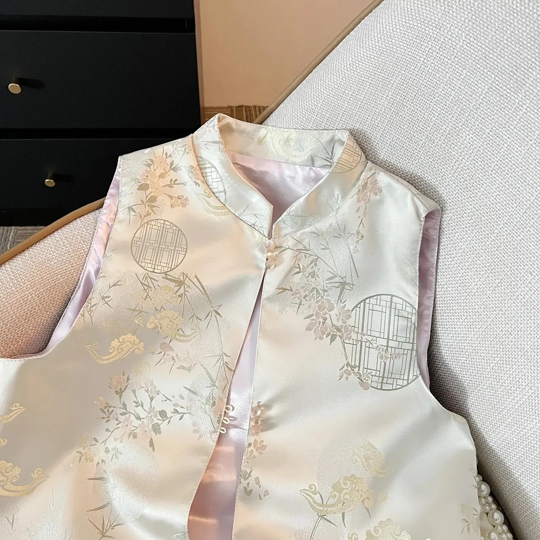 （满园春色）新中式国风织花马甲