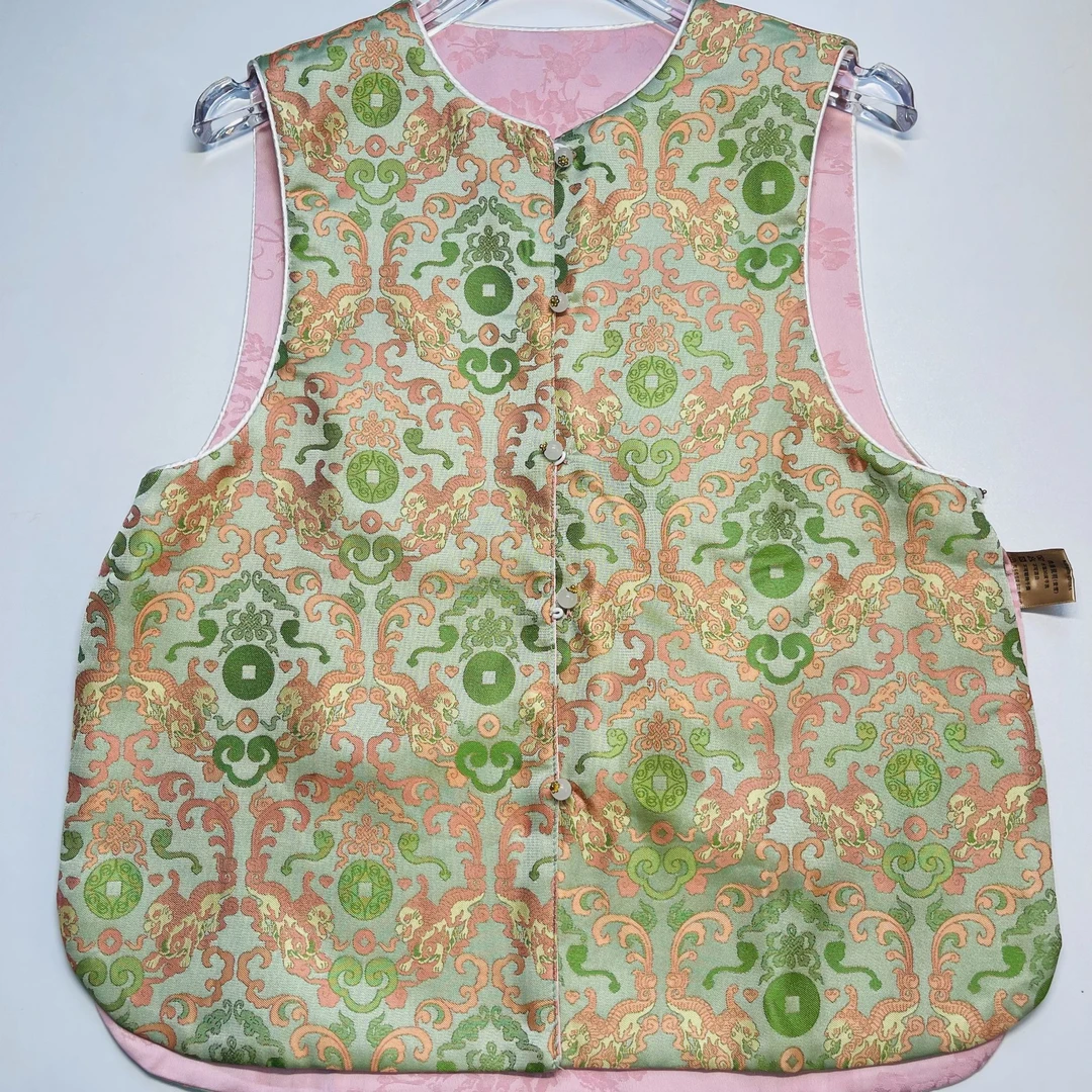 (鑫鑫家）（双面双穿）幂幂款麒麟铜钱纹新中式国风马甲