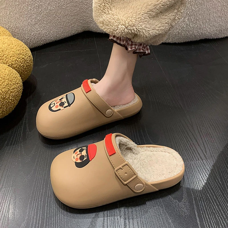 设计感包头棉拖鞋女2025秋冬新款厚底防滑踩屎感居家室内毛毛拖鞋