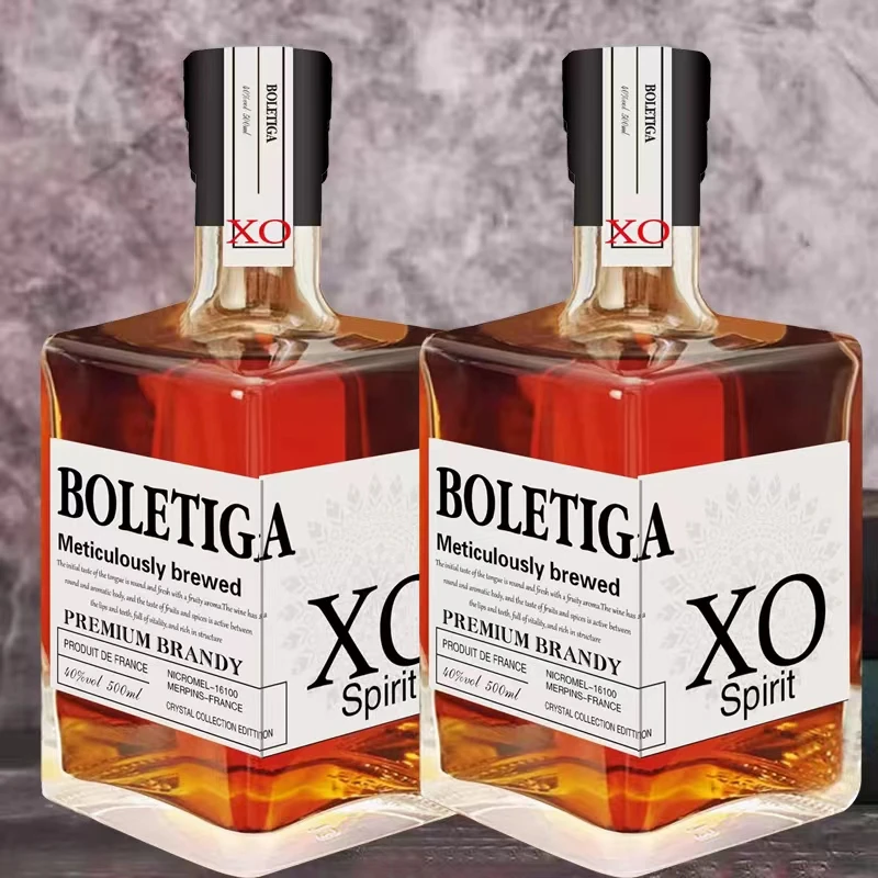 （到手两瓶）洋酒白兰地XO40度500毫升水晶典藏版酒吧聚会收藏夜店