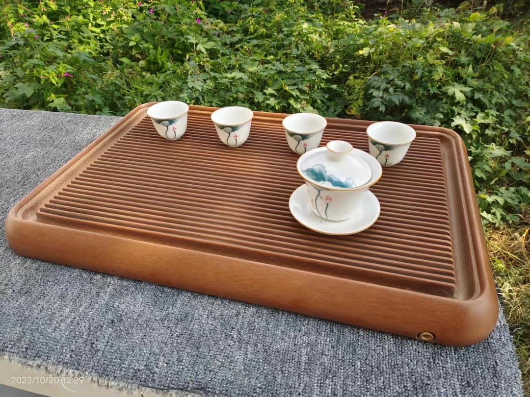 龙御堂 高端电木素胚原色茶盘排水式 电胶木干湿分离干泡盘手工