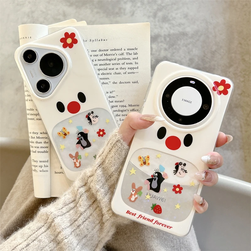 适用华为pura70pro+手机壳mate70卡通可爱60镂空鼬鼠50女款防摔套