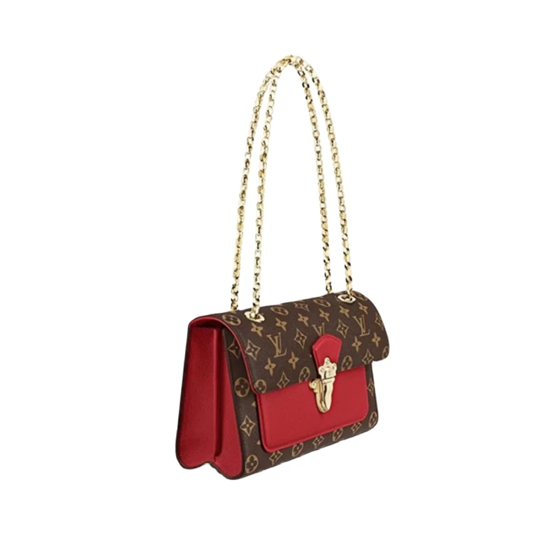 99新 LouisVuitton/路易威登 维多利亚 红色/黑色
